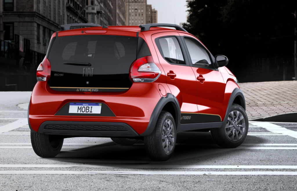 Os carros mais compactos do Brasil em 2025 surpreende pelo conforto e economia. 2 fiat mobi trekking traseira resized