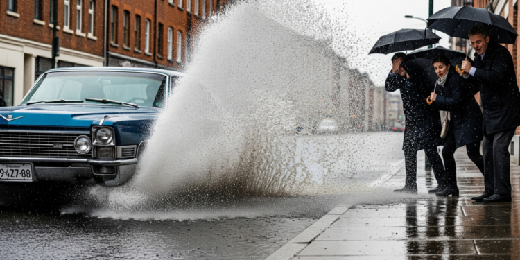 Molhar pedestres gera multa e pontos na CNH conforme o CTB