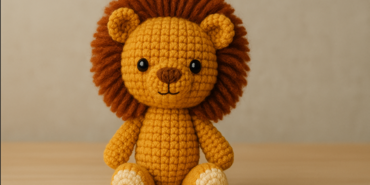 Este leãozinho de crochê é feito à mão e vira presente personalizado único