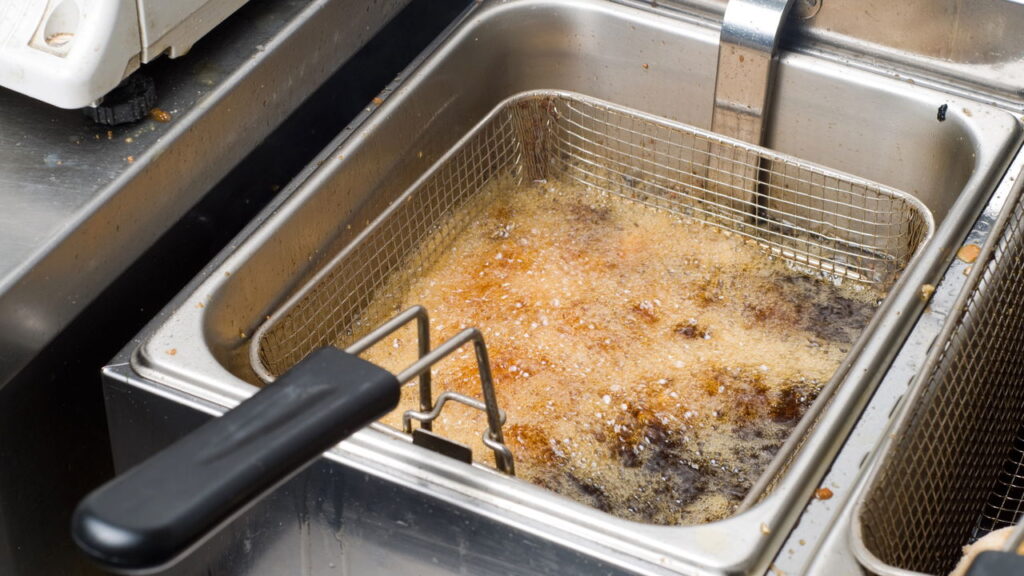 Ação absorvente do bicarbonato que impede a dispersão do cheiro de gordura