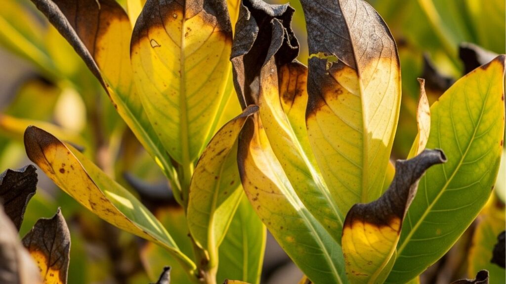 O que significa quando as folhas da planta ficam com pontas queimadas?