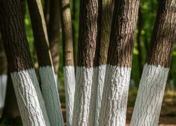 Pintar troncos de árvores de branco tem um motivo importante e pode salvar seu quintal