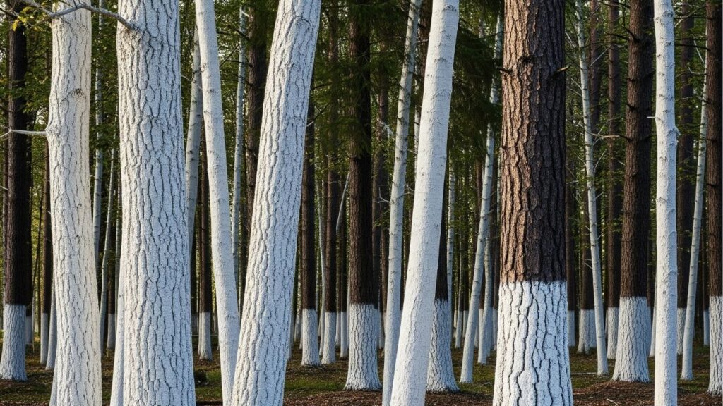 Pintar troncos de árvores de branco tem um motivo importante e pode salvar seu quintal