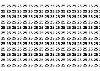 Seu cérebro vai travar antes de achar o número 52 no meio de tantos 25
