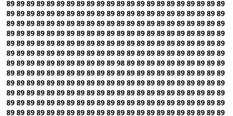 Apenas os mais atentos conseguem encontrar o 98 nesse teste