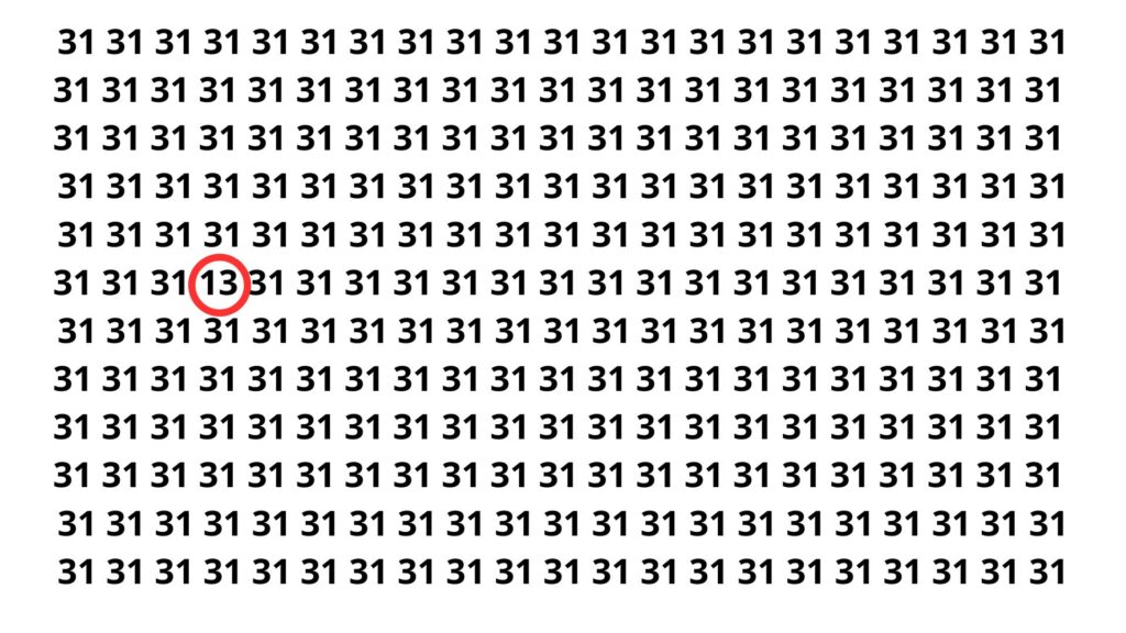 Apenas 3 em 10 conseguem achar o número 13 nesse desafio visual