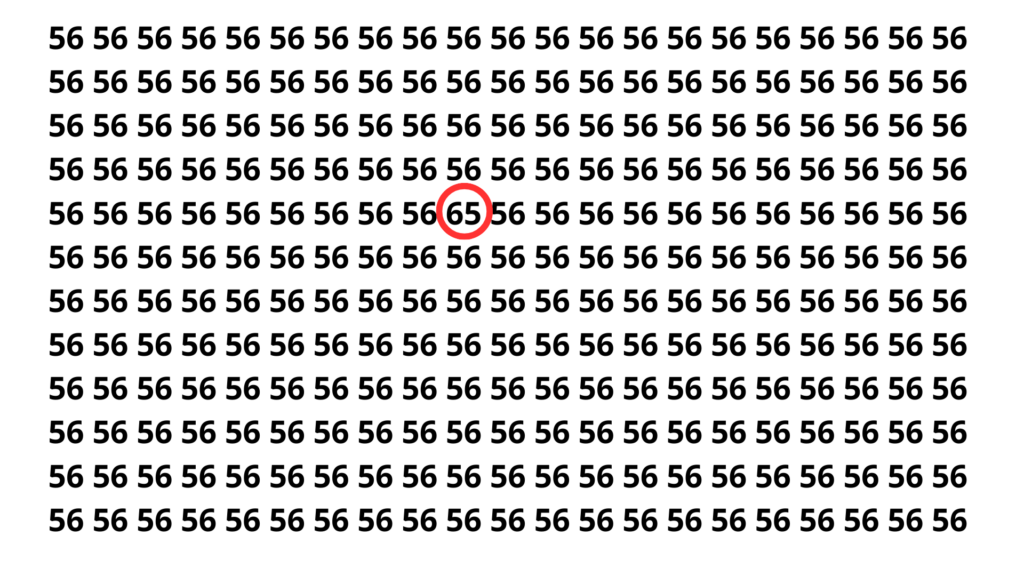 Só os mais atentos veem o número 65 em menos de 10 segundos