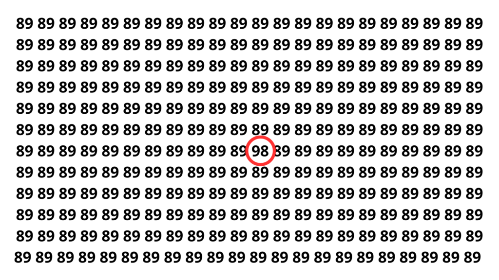 Apenas os mais atentos conseguem encontrar o 98 nesse teste
