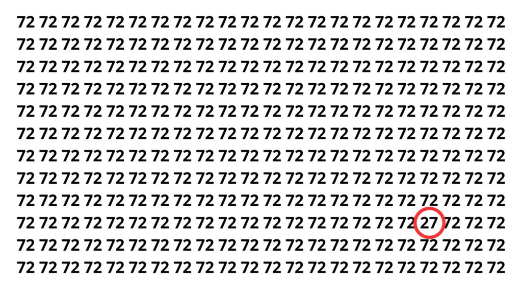 Se você achar o número 27 em 10 segundos, seu cérebro está acima da média