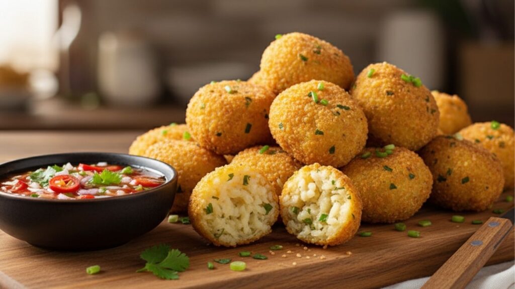 Bolinho de arroz reaproveitado no micro-ondas: saboroso, prático e rápido