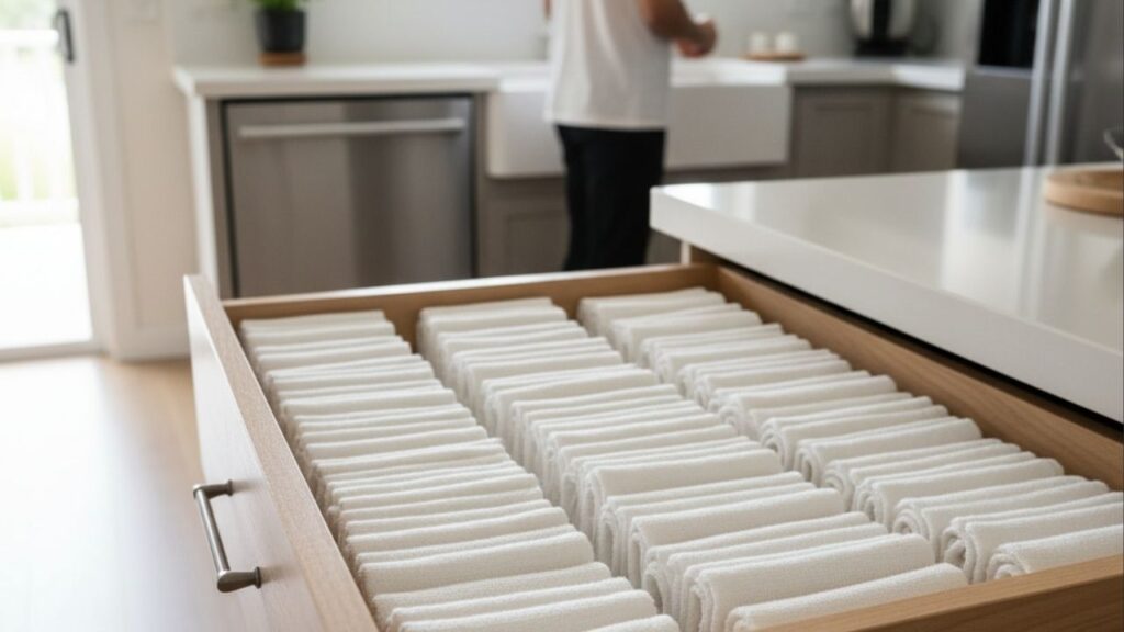 Organização prática deixando a cozinha mais funcional