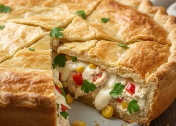 Torta de frango com massa de batata-doce pronta em 10 minutos