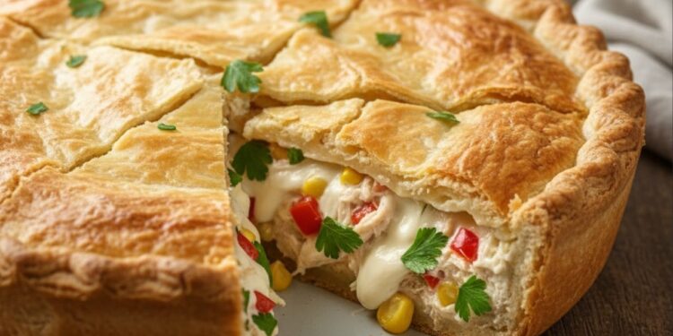 Torta de frango com massa de batata-doce pronta em 10 minutos