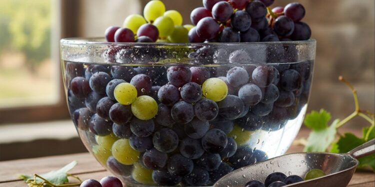 A maneira correta de lavar a uva para remover todos os vermes