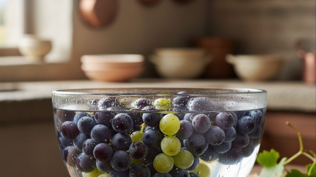 A maneira correta de lavar a uva para remover todos os vermes