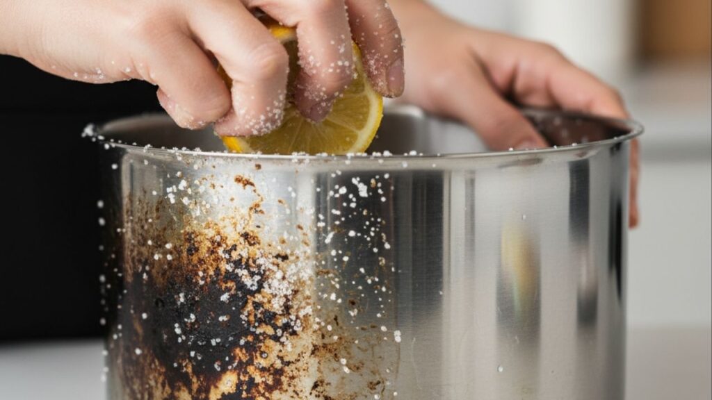 Testei 5 métodos para limpar uma panela de aço inoxidável queimada e encontrei um vencedor claro