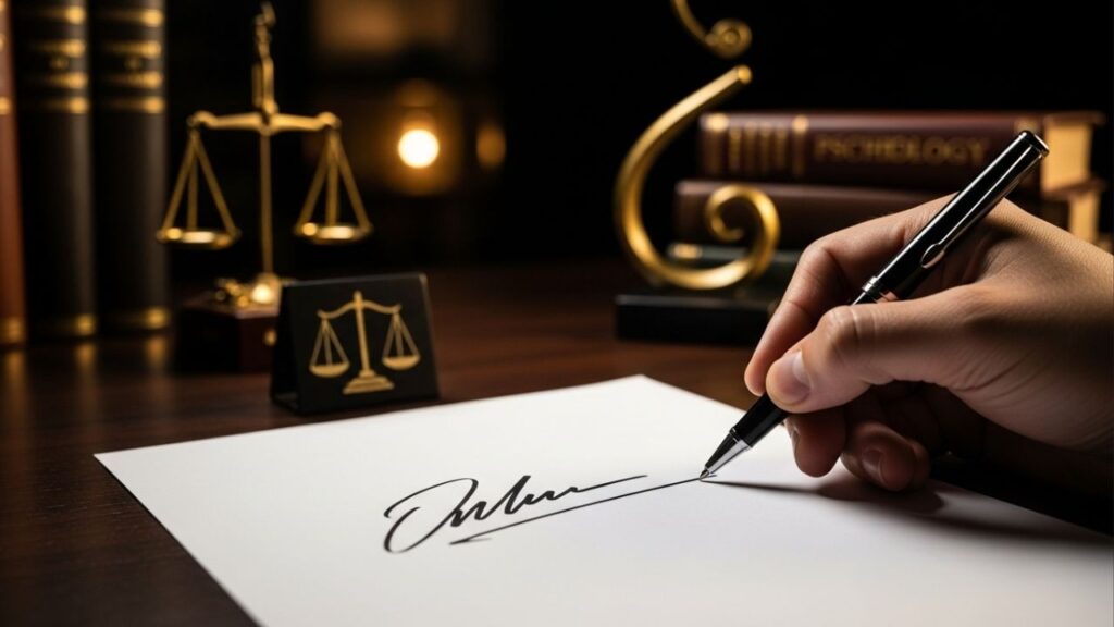 O que significa quando alguém sublinha o próprio nome na assinatura, segundo a psicologia?