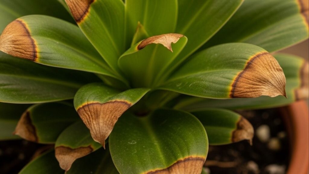 Corte das folhas secas estimulando o crescimento saudável