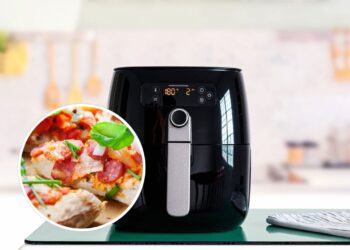 A melhor receita de pizza rápida feita na airfryer em 8 minutos