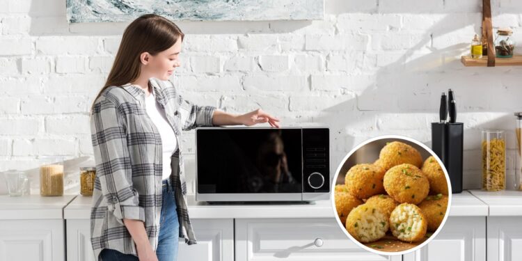 Bolinho de arroz reaproveitado no micro-ondas: saboroso, prático e rápido