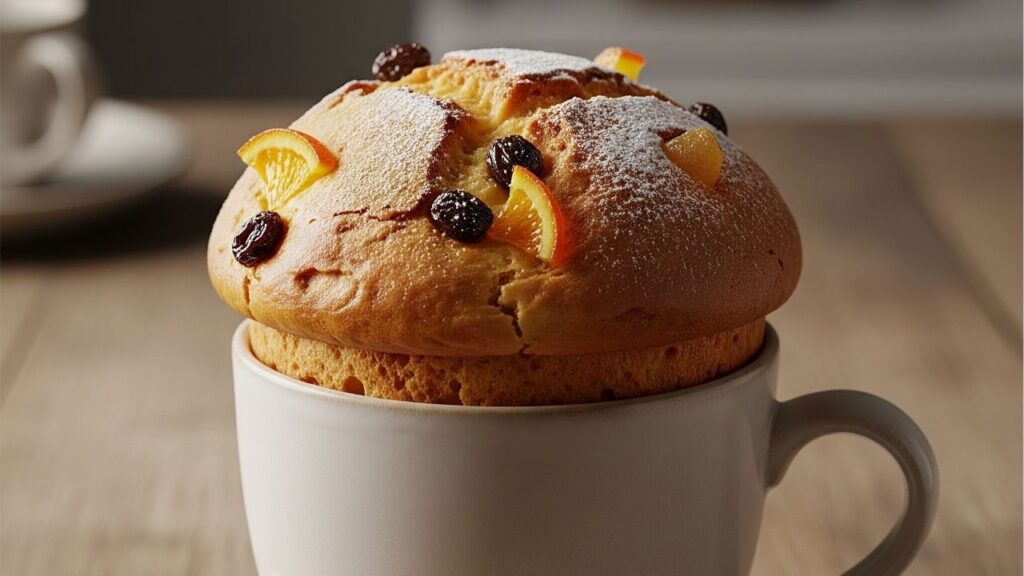 Panetone de micro-ondas pronto em 2 minutos e com sabor de Natal