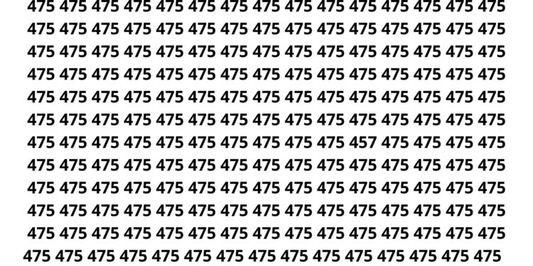 Poucos conseguem encontrar o número 457 entre os 475 em 10 segundos