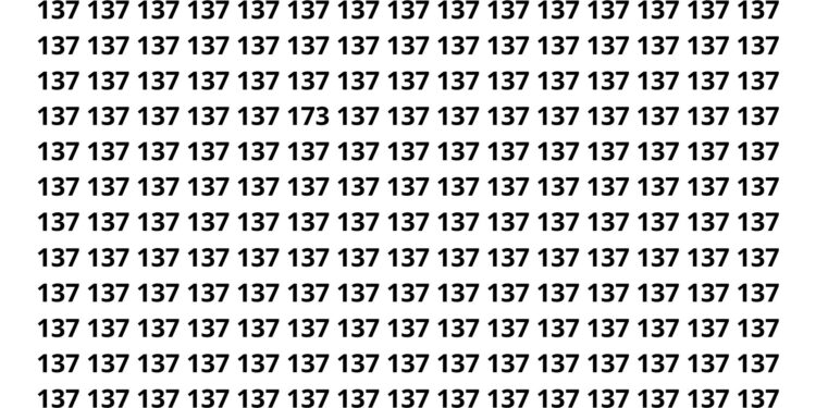 Só os cérebros mais rápidos conseguem encontrar o número 173 em 10 segundos