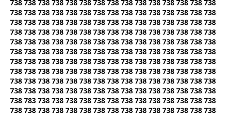 Apenas 3 em cada 20 pessoas conseguem encontrar o 783 em 7 segundos