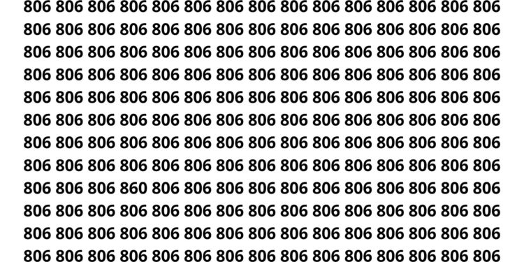 Apenas 2 em cada 15 pessoas conseguem encontrar o número 860 em 8 segundos