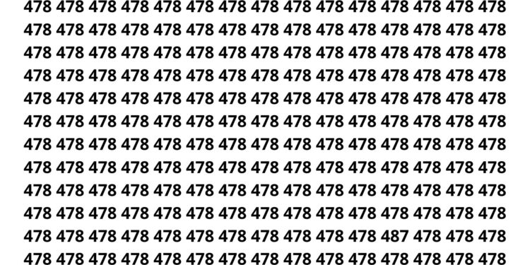 Poucos conseguem encontrar o número 487 em menos de 8 segundos