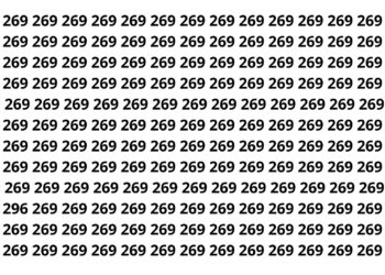 Apenas 3 em cada 20 pessoas encontram o número 296 em menos de 10 segundos