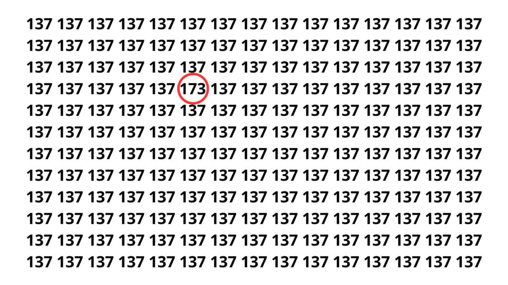 Só os cérebros mais rápidos conseguem encontrar o número 173 em 10 segundos