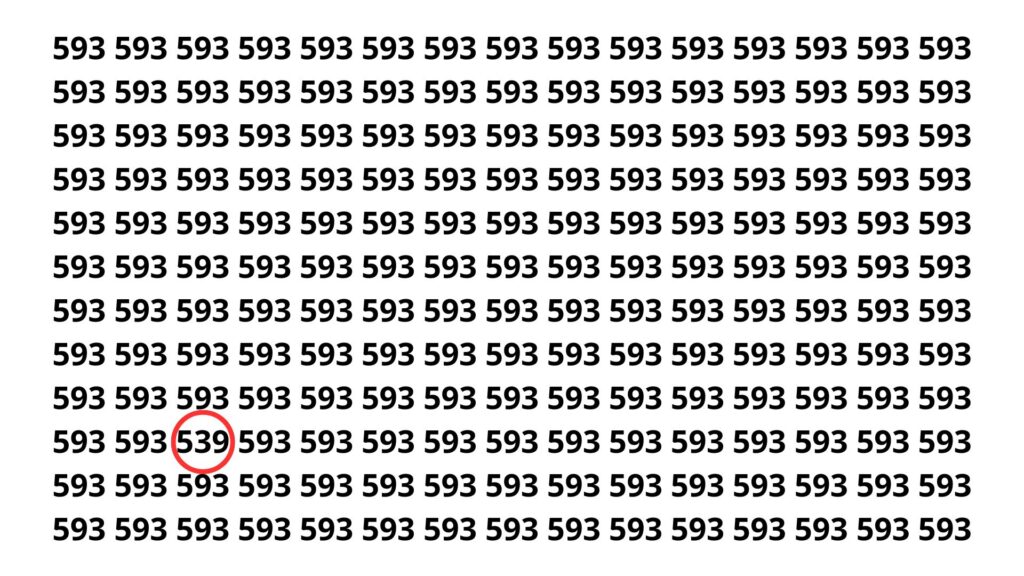 Prove sua atenção e encontre o número 539 em 10 segundos