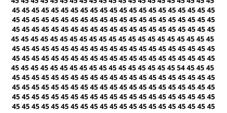 Encontre o número 54 entre vários 45 em 12 segundos
