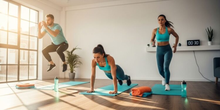 Exercícios em circuito para queimar gordura sem sair de casa