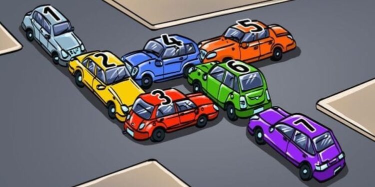 Você só pode mover um carro para liberar o tráfego, sabe qual é?