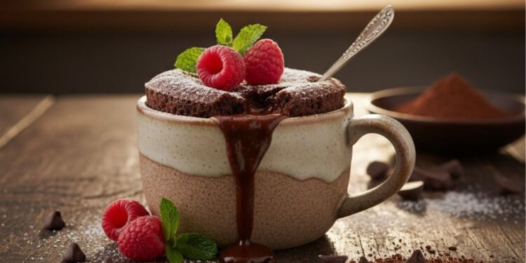 Bolo de chocolate de caneca no micro-ondas em 2 minutos: prático, fofo e irresistível