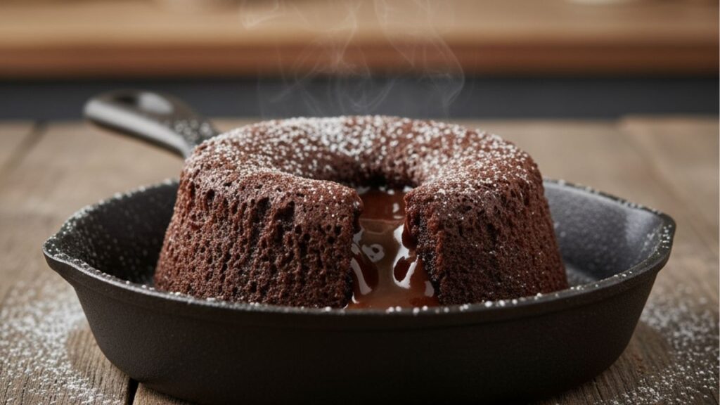 Bolo de chocolate na frigideira fica pronto em 10 minutos e conquista pelo sabor