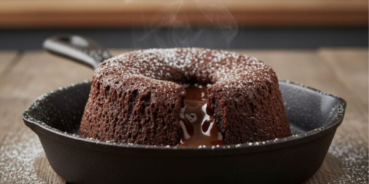 Bolo de chocolate na frigideira fica pronto em 10 minutos e conquista pelo sabor