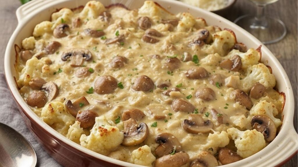 A caçarola mais cremosa com couve-flor e cogumelos pronta em menos de 30 minutos