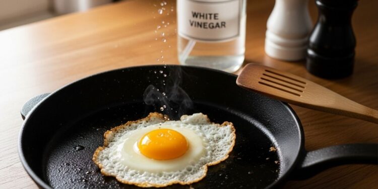 Borrife vinagre na frigideira antes de fritar ovos e veja a magia