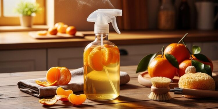 O efeito surpreendente que você consegue ao misturar álcool com casca de mexerica