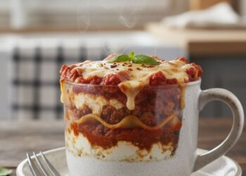Lasanha de caneca no micro-ondas em apenas 5 minutos