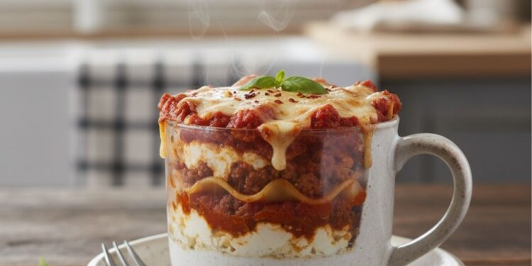 Lasanha de caneca no micro-ondas em apenas 5 minutos