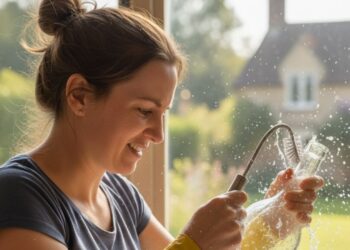 Truque eficiente com arroz para limpar garrafas por dentro