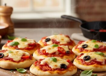 Prepare uma mini pizza de pão sírio no micro-ondas em apenas 3 minutos