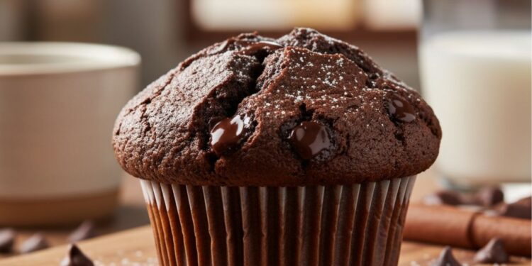 Muffin de chocolate sem glúten no micro-ondas: pronto em minutos e cheio de sabor