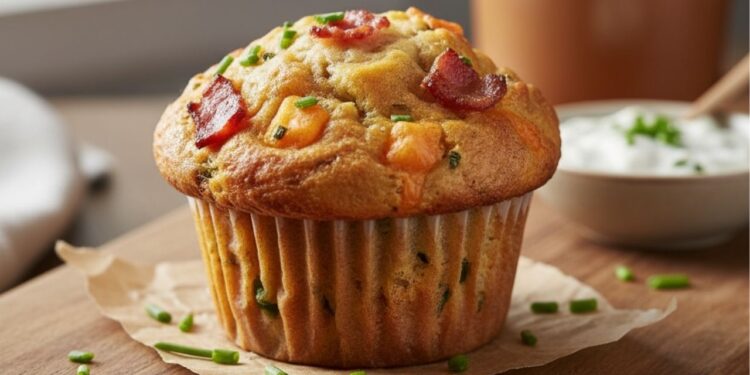 Muffin salgado de micro-ondas com queijo e presunto: praticidade e sabor em minutos