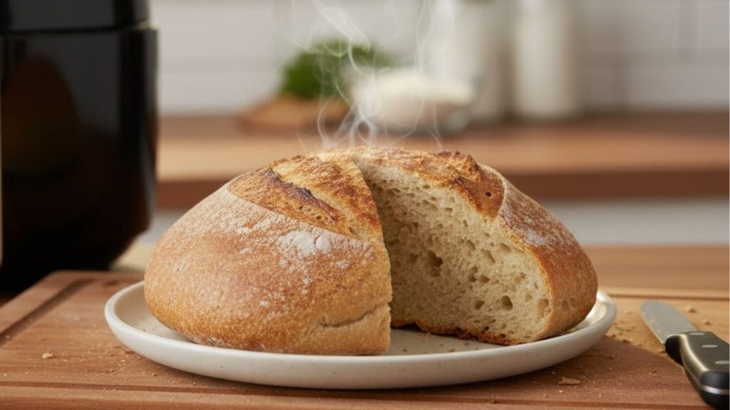 Pão rápido feito na airfryer em apenas 6 minutos e sem sujeira
