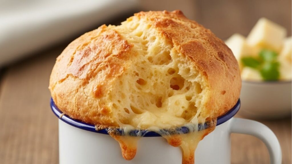 Pão de queijo de caneca no micro-ondas pronto em menos de 2 minutos